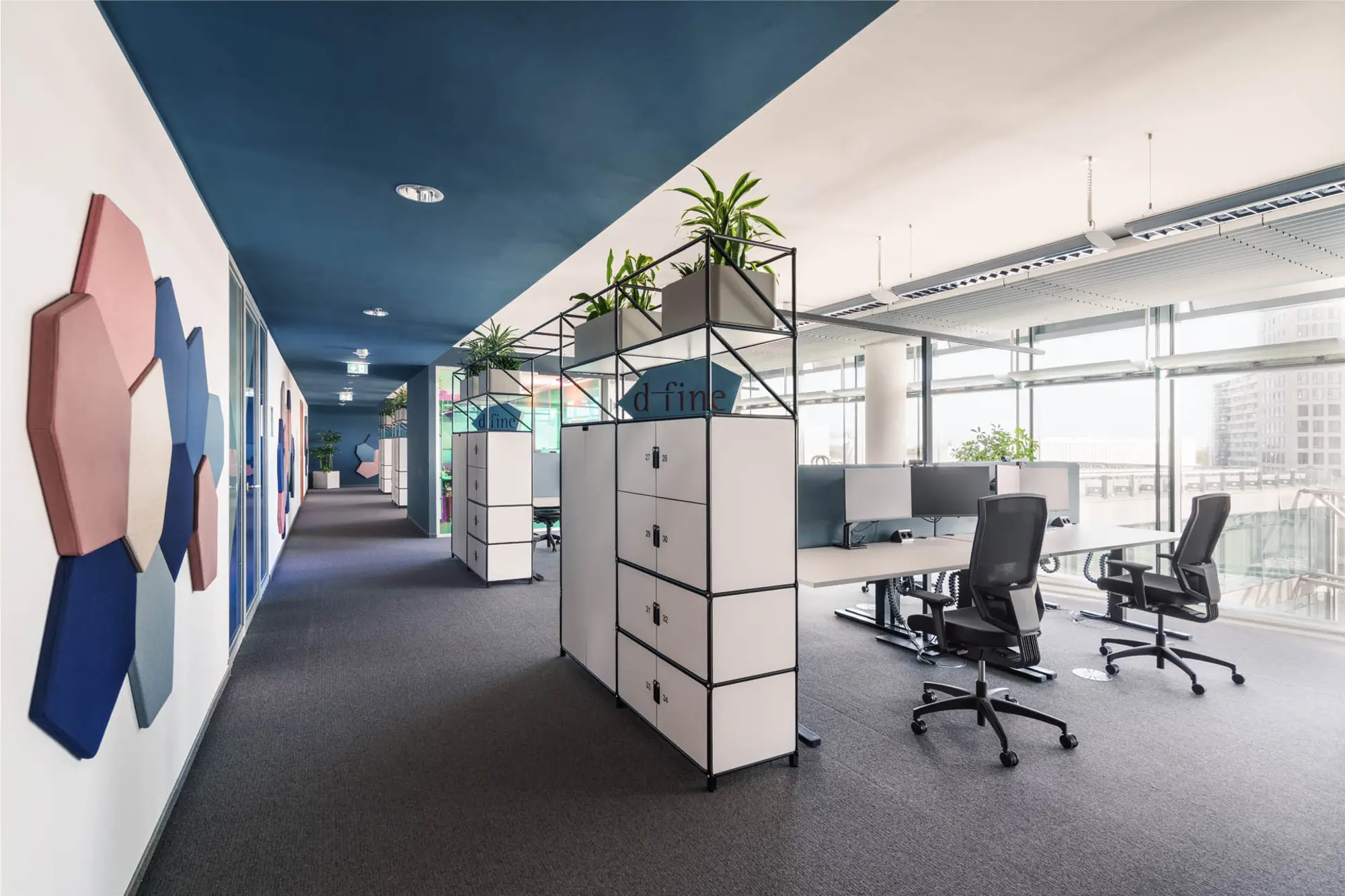 Arbeitsplätze im neuen Bereich des Berliner Offices von d-fine