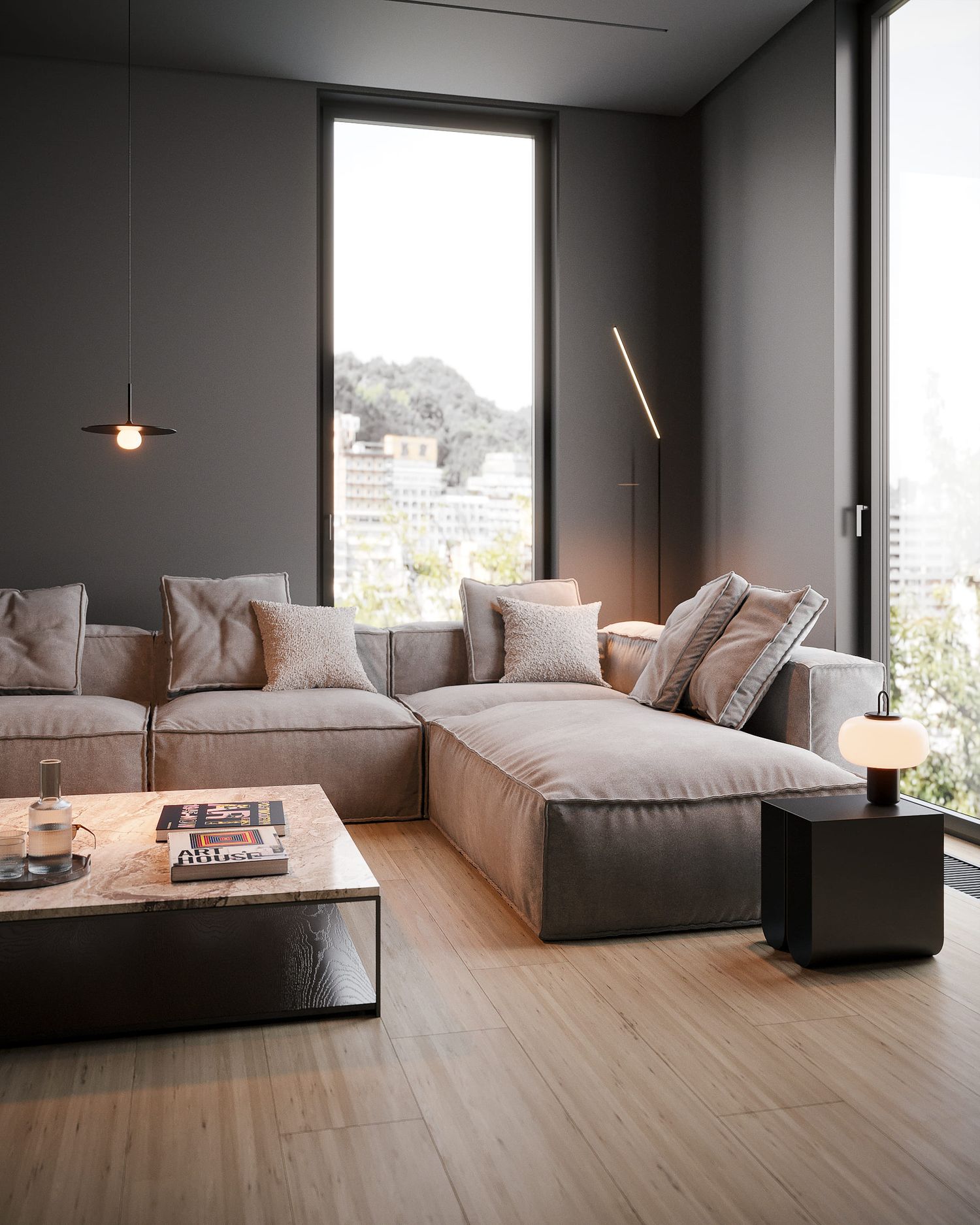 Minimalistyczny apartament — surowa elegancja — projektowanie wnętrz Wrocław, we.make (2)