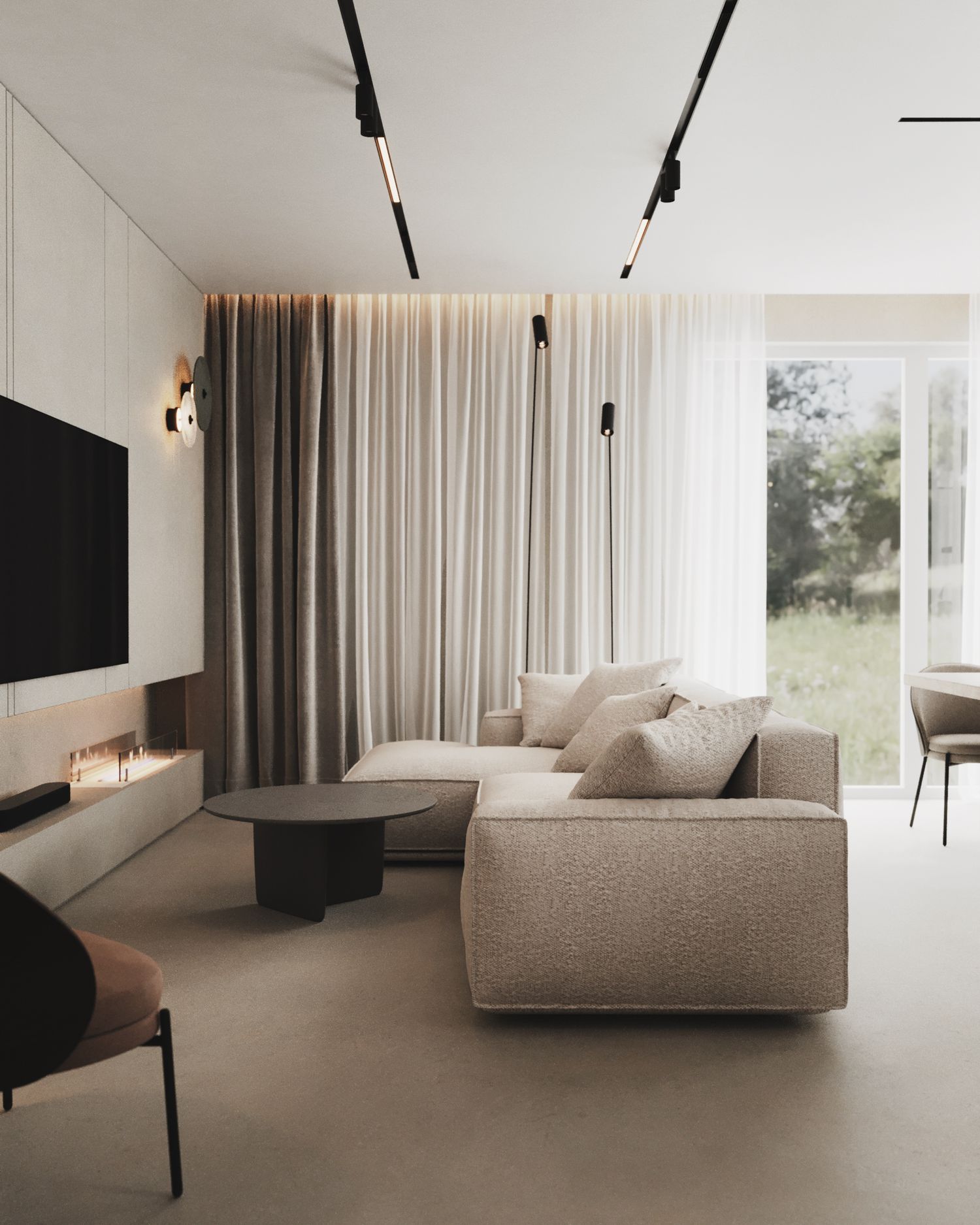 Nowoczesny dom — mikrocement i dębowe meble — projektowanie wnętrz Wrocław, we.make (3)