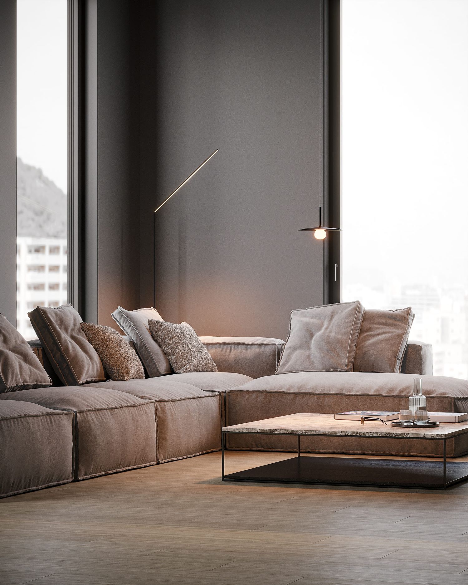 Minimalistyczny apartament — surowa elegancja — projektowanie wnętrz Wrocław, we.make (2)