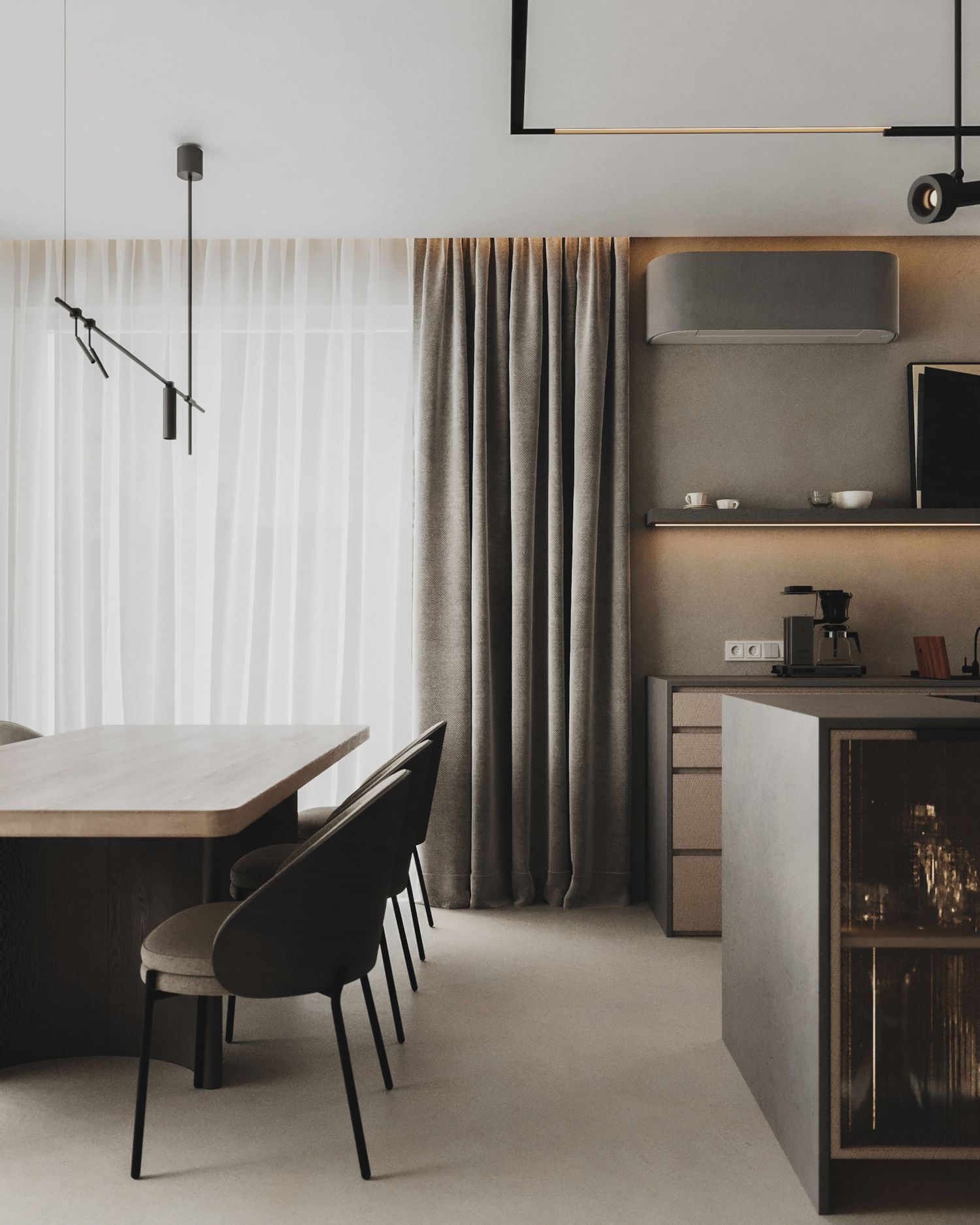 Nowoczesny dom — mikrocement i dębowe meble — projektowanie wnętrz Wrocław, we.make (4)