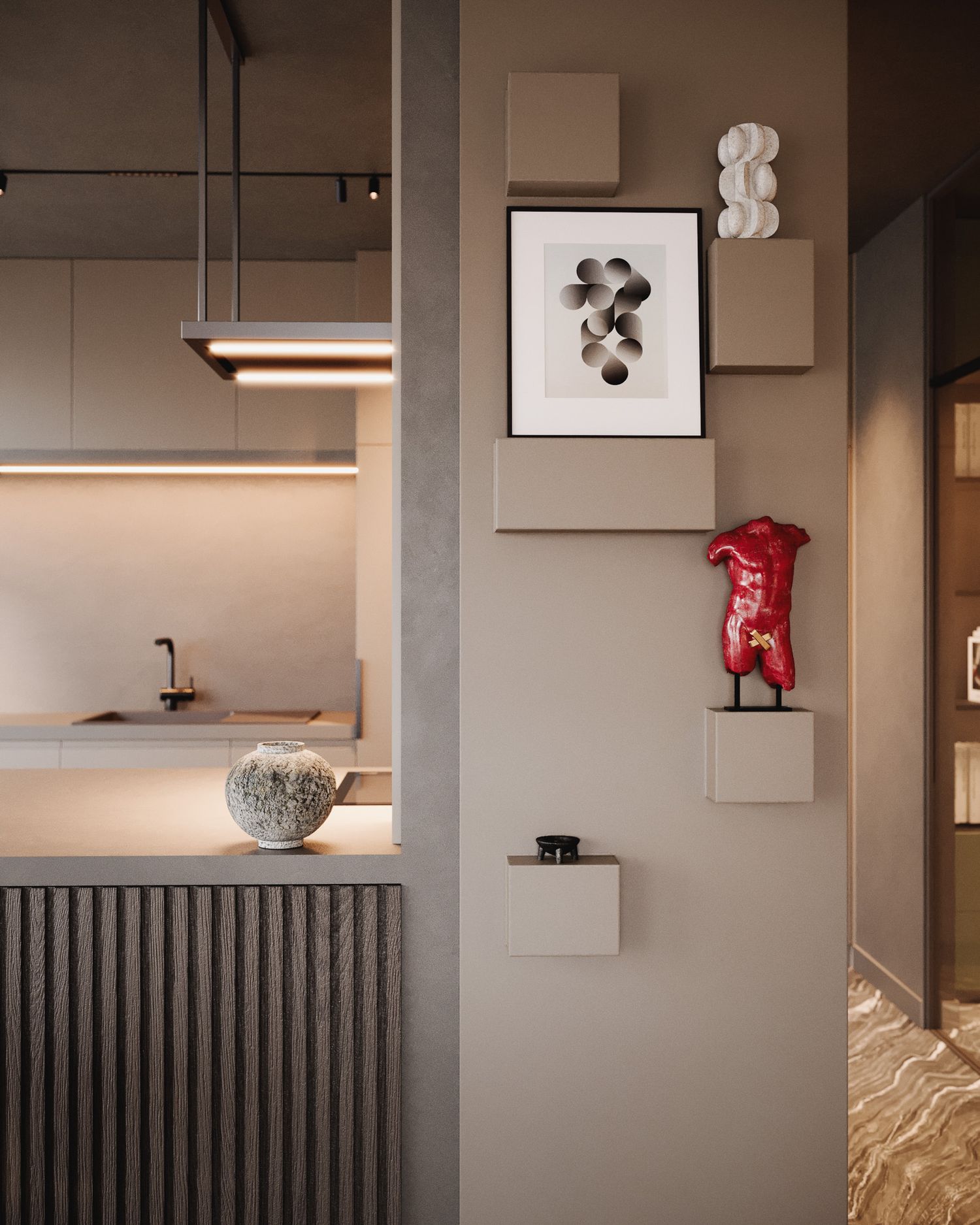 Nowoczesny apartament w Warszawie — projektowanie wnętrz Wrocław, we.make (3)