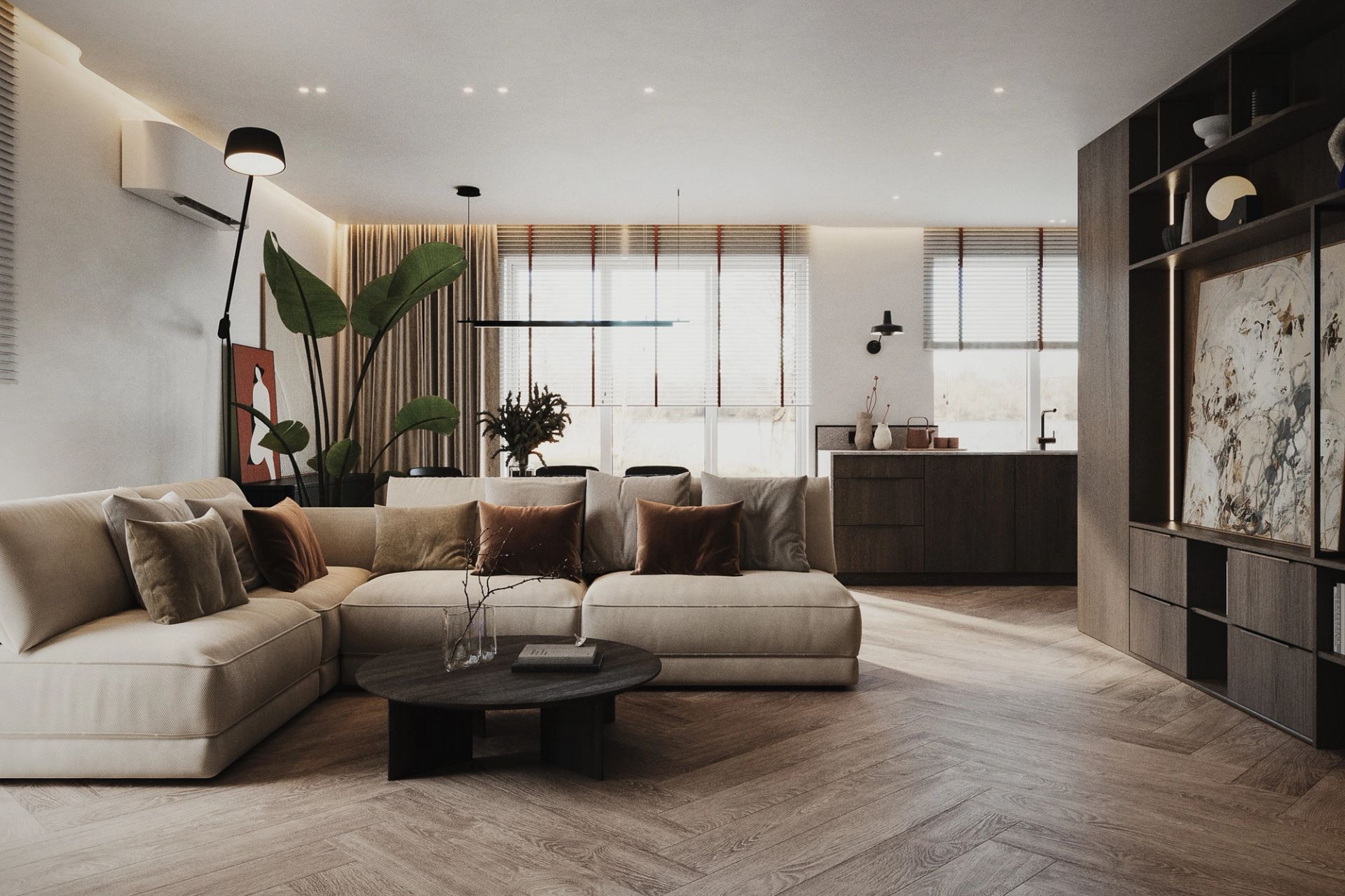 Elegancki minimalizm z nutą japandi — Wrocław, Apartamenty, projektowanie wnętrz Wrocław (M.102) we.make