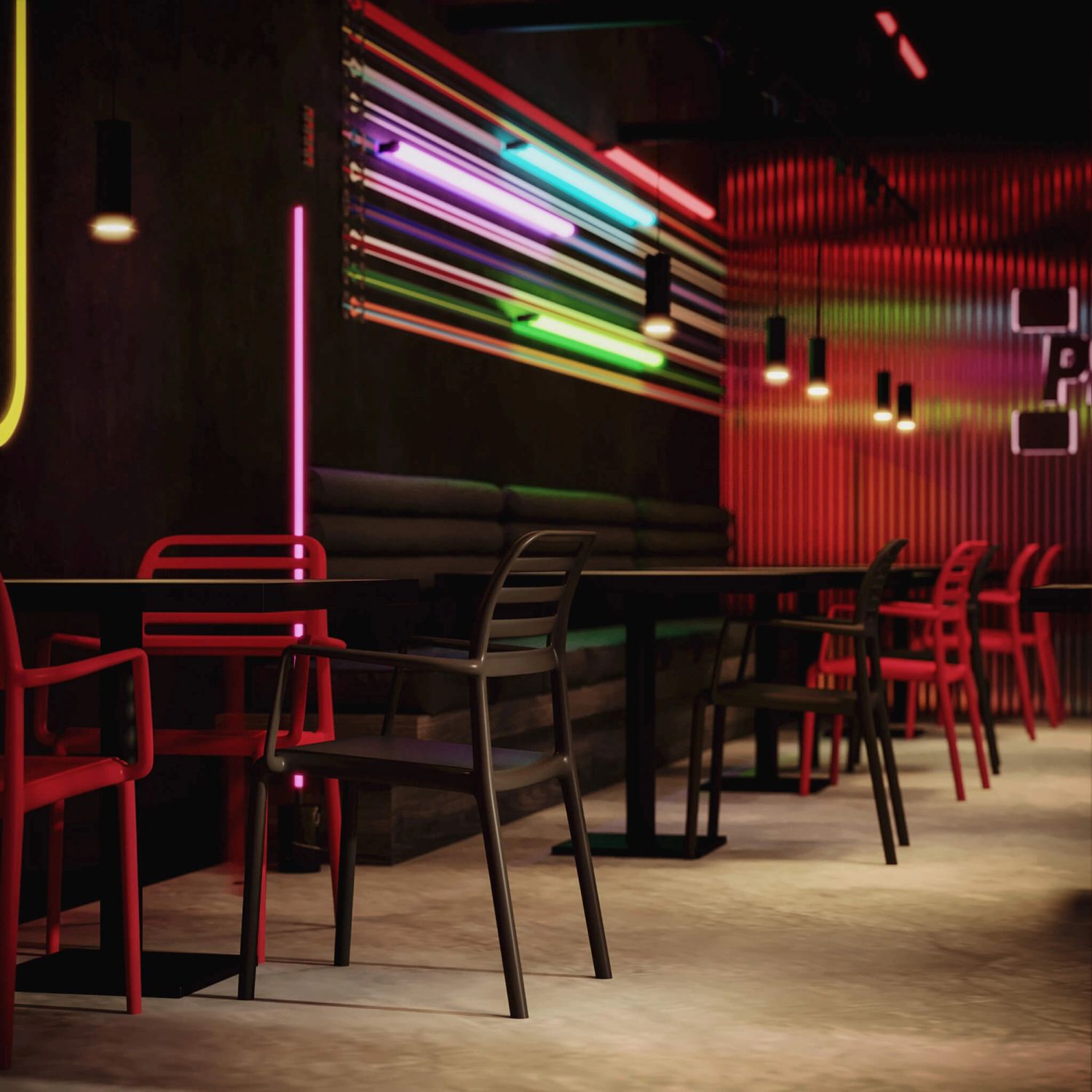 Pitlane Summer Bar — bar na dachu Wroclavii — projektowanie wnętrz Wrocław, we.make (4)