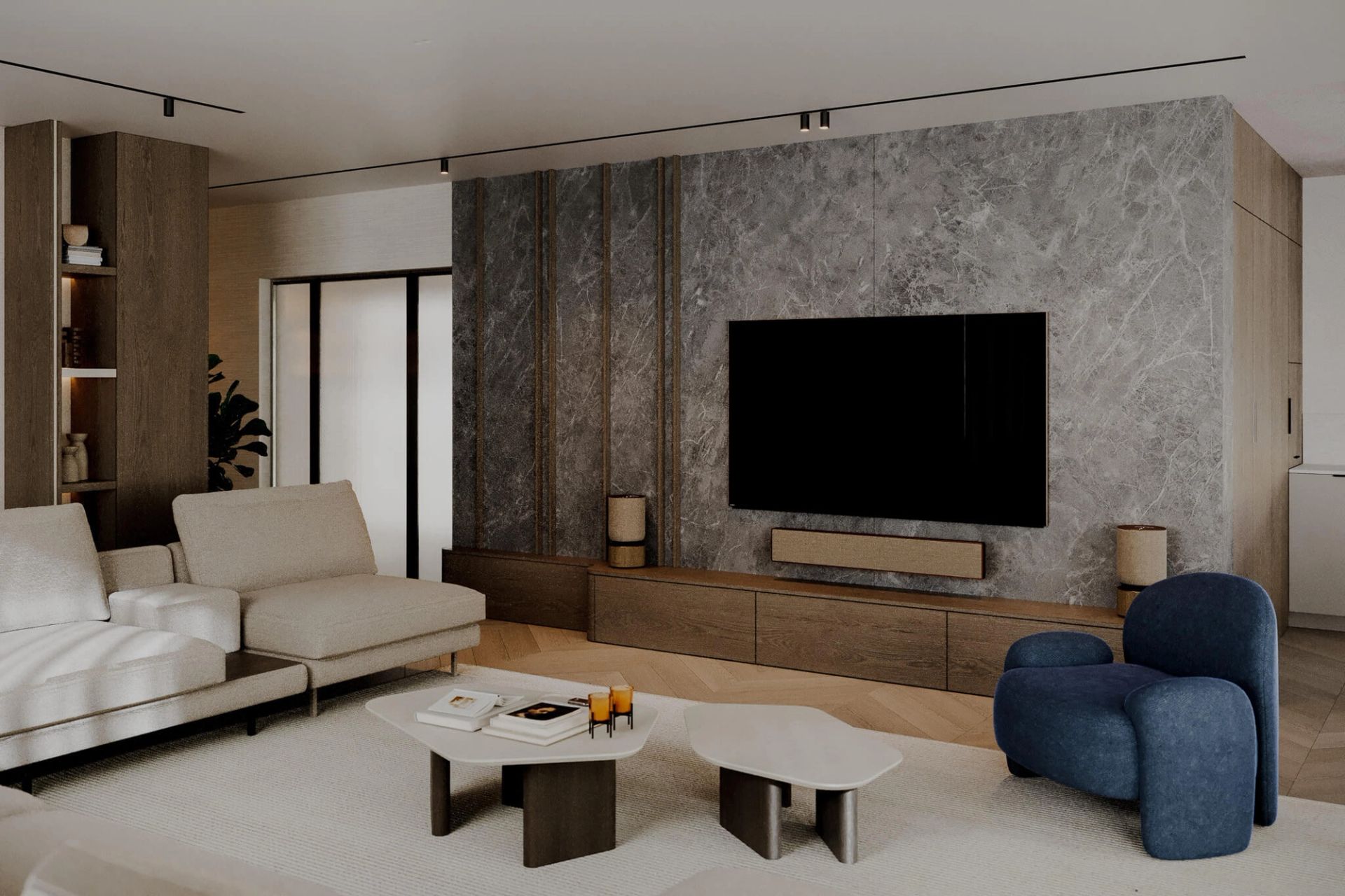 Nowoczesna elegancja z nutą sztuki — Wrocław, Penthouse, projektowanie wnętrz Wrocław (M.127) we.make