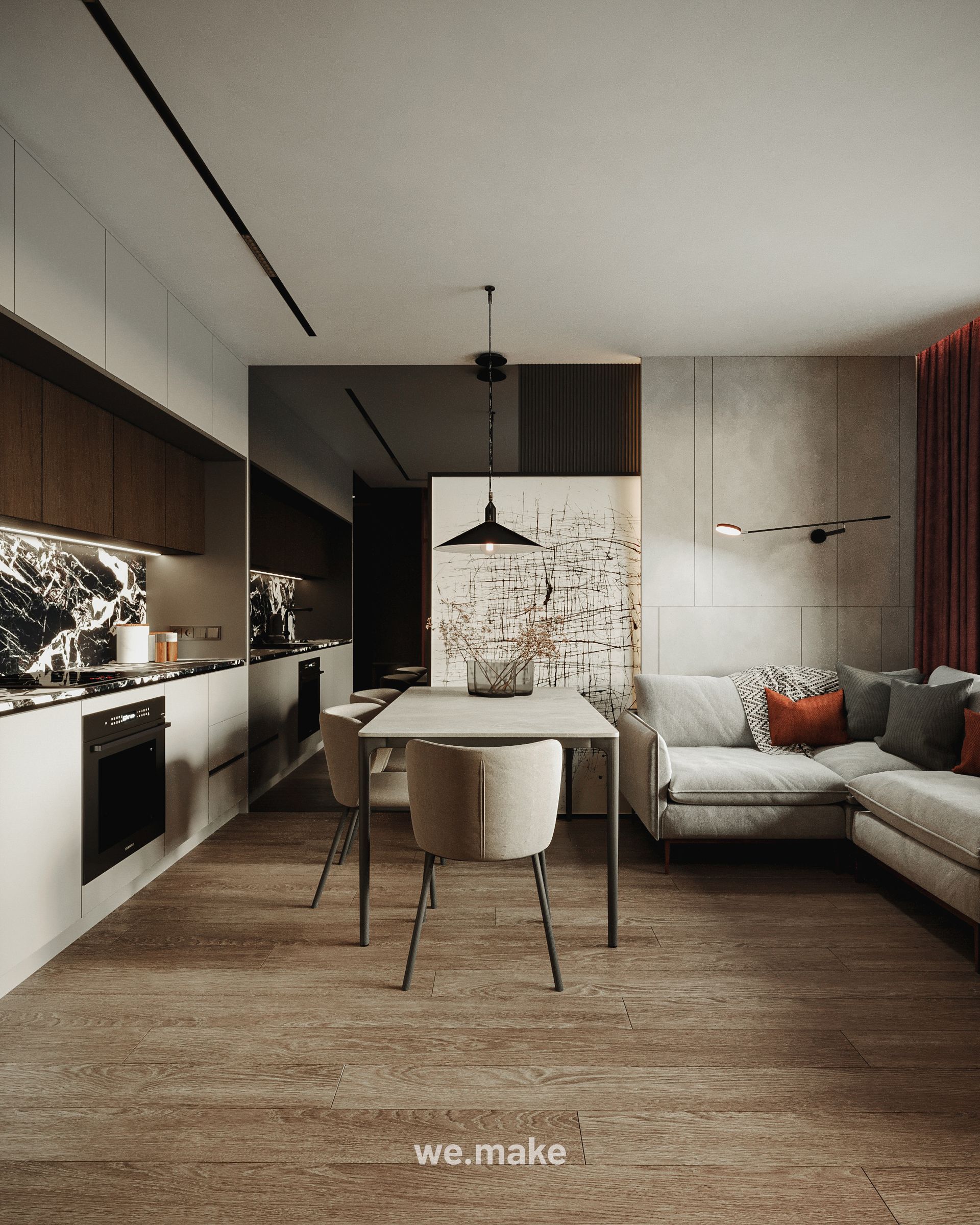Kompaktowa kawalerka z mocnym charakterem — Gdańsk, Mieszkania i apartamenty, projektowanie wnętrz Wrocław (M.100) we.make