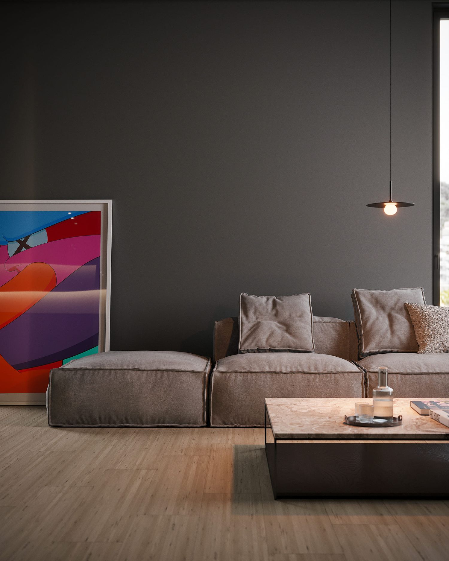 Minimalistyczny apartament — surowa elegancja — projektowanie wnętrz Wrocław, we.make (4)