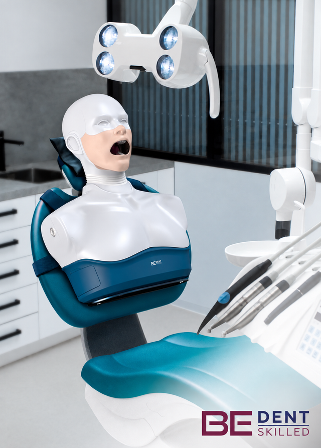 BE.DENT.TC — Dental Phantom Torso and Head with Chair Mount