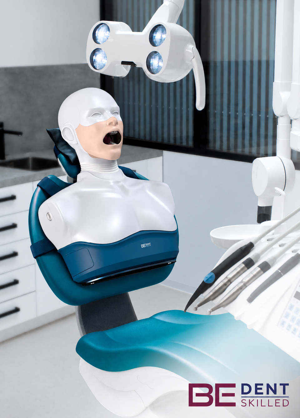 BE.DENT.TC — Dental Phantom Torso and Head with Chair Mount