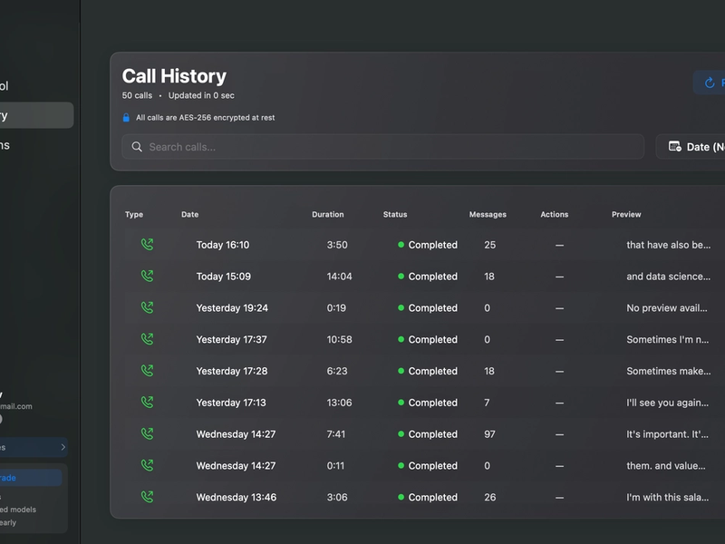 zoom call history