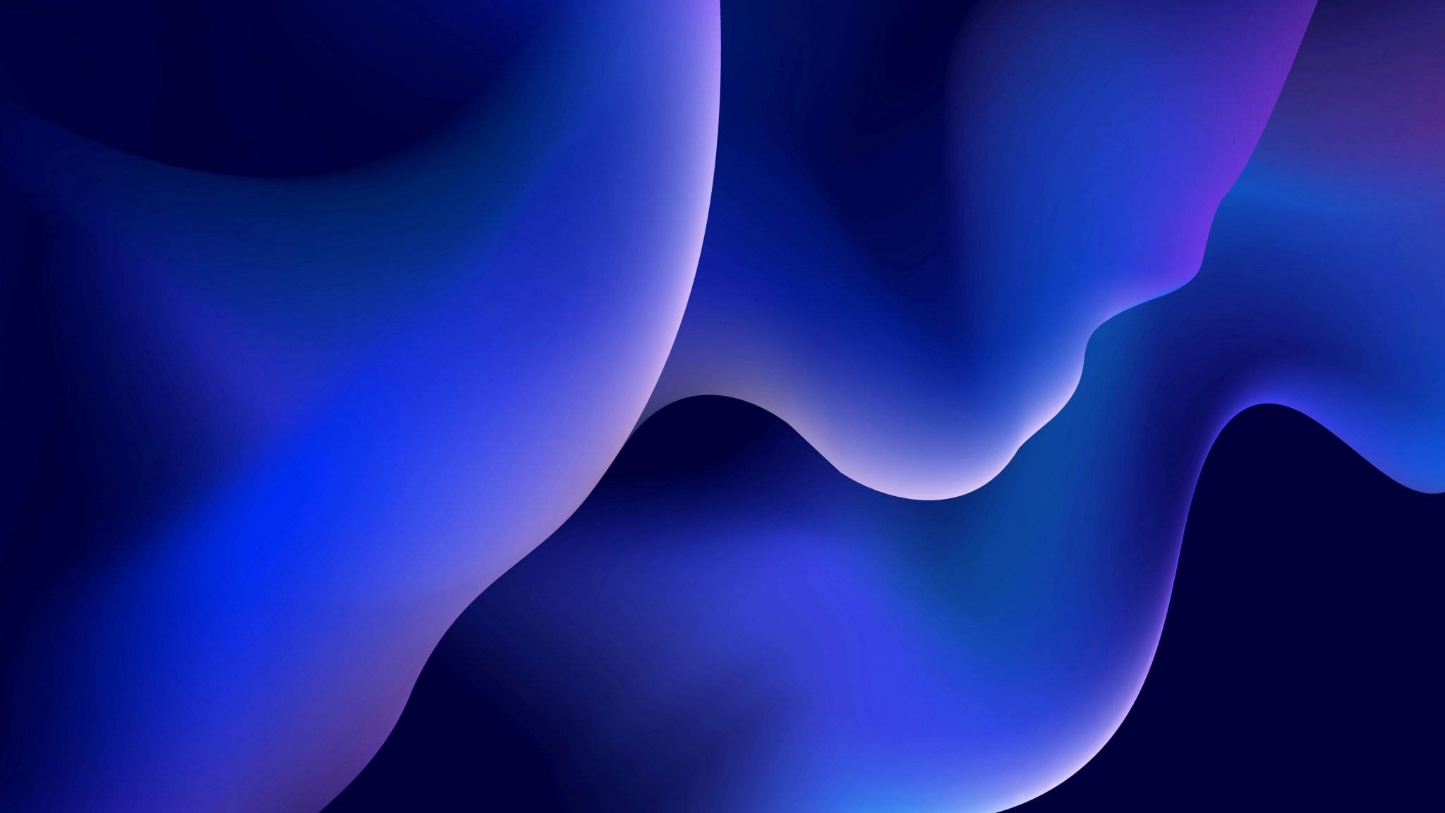 Abstract blue and purple flowing gradient shapes on dark background