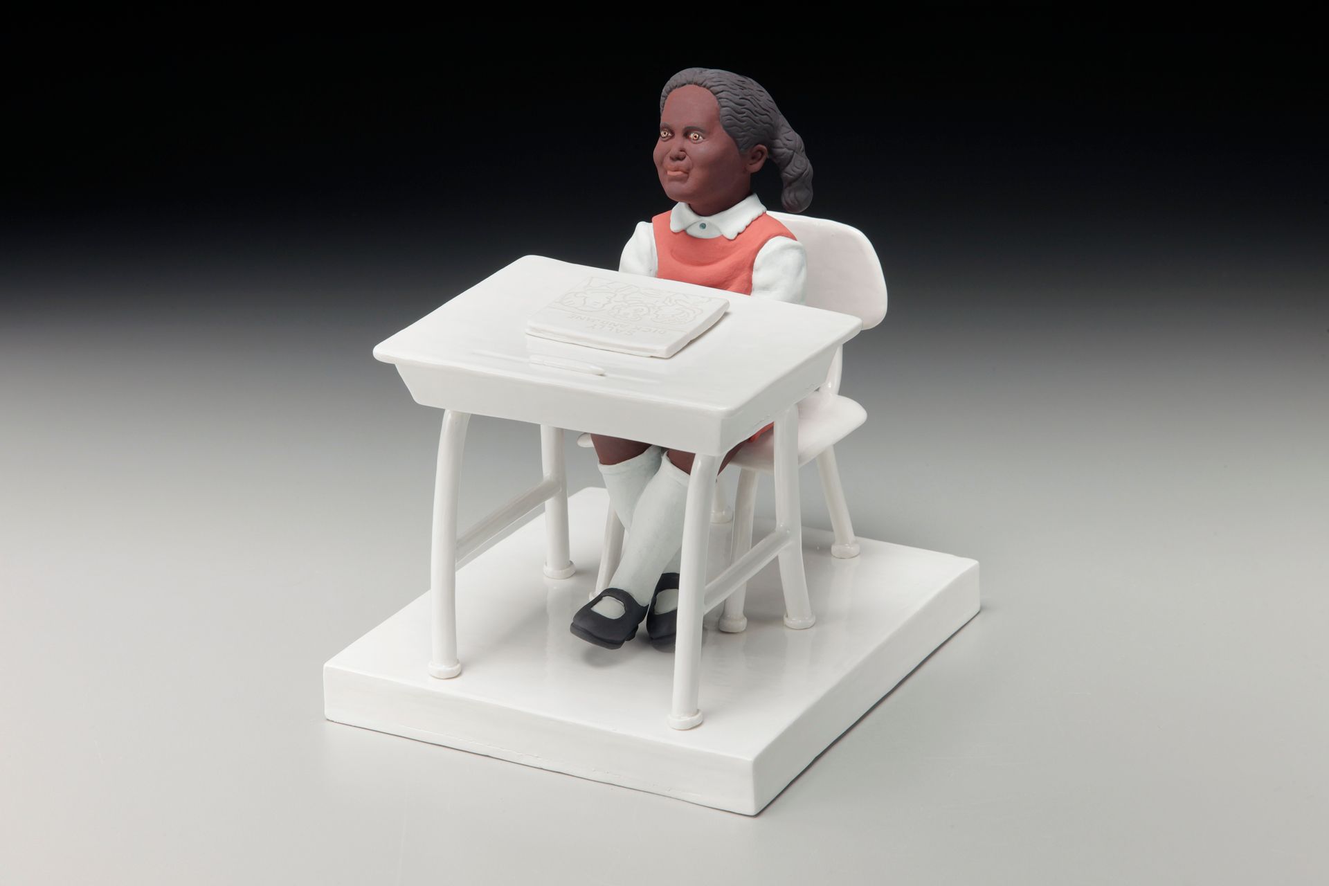 Gone: Gone: Baby, Baby, It's a White World, by Russell Biles created in 2014, hand built porcelain; 8 x 6 x 7"