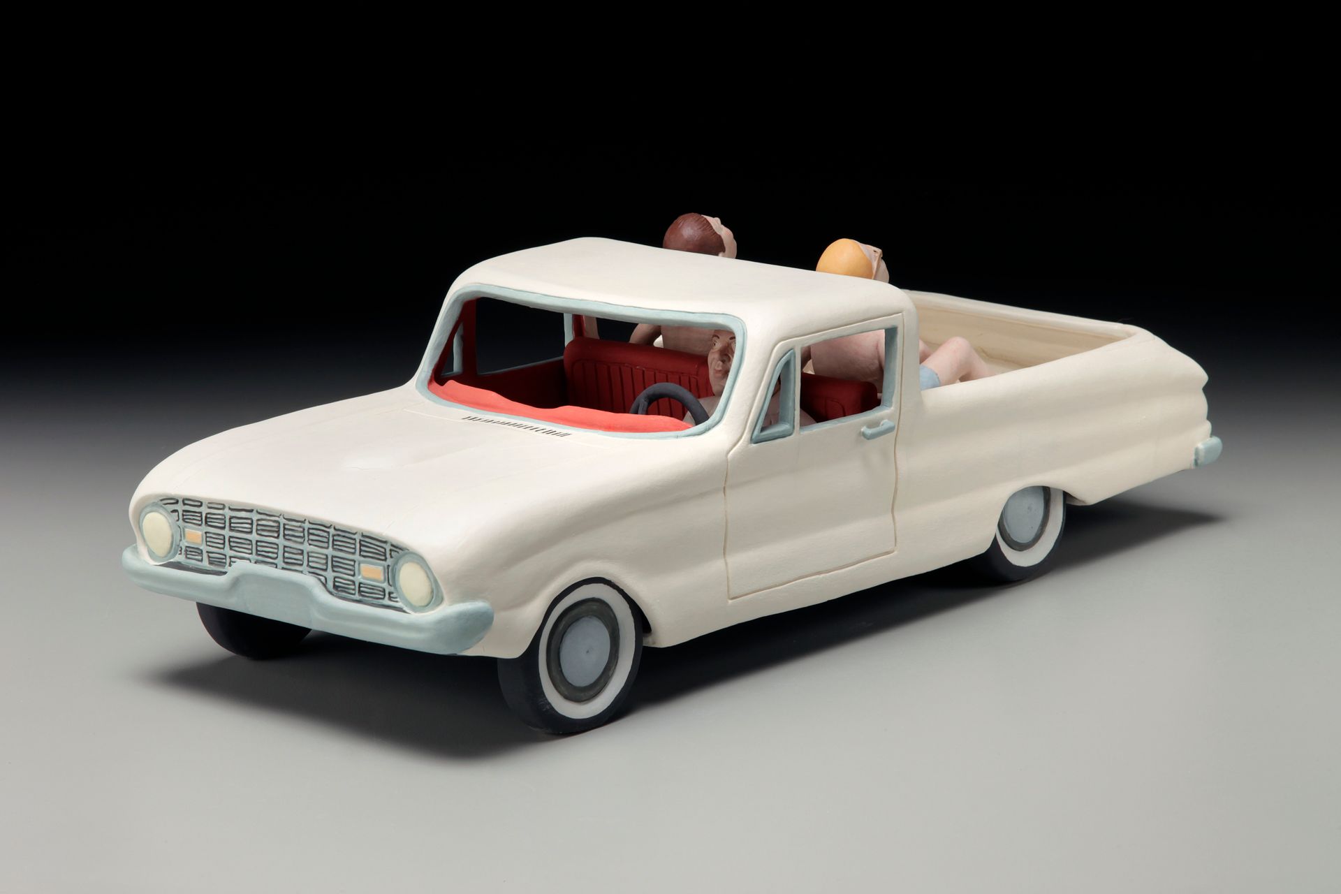 Gone: Gone 2, by Russell Biles created in 2015, hand built porcelain; 6 x 7 x 17"