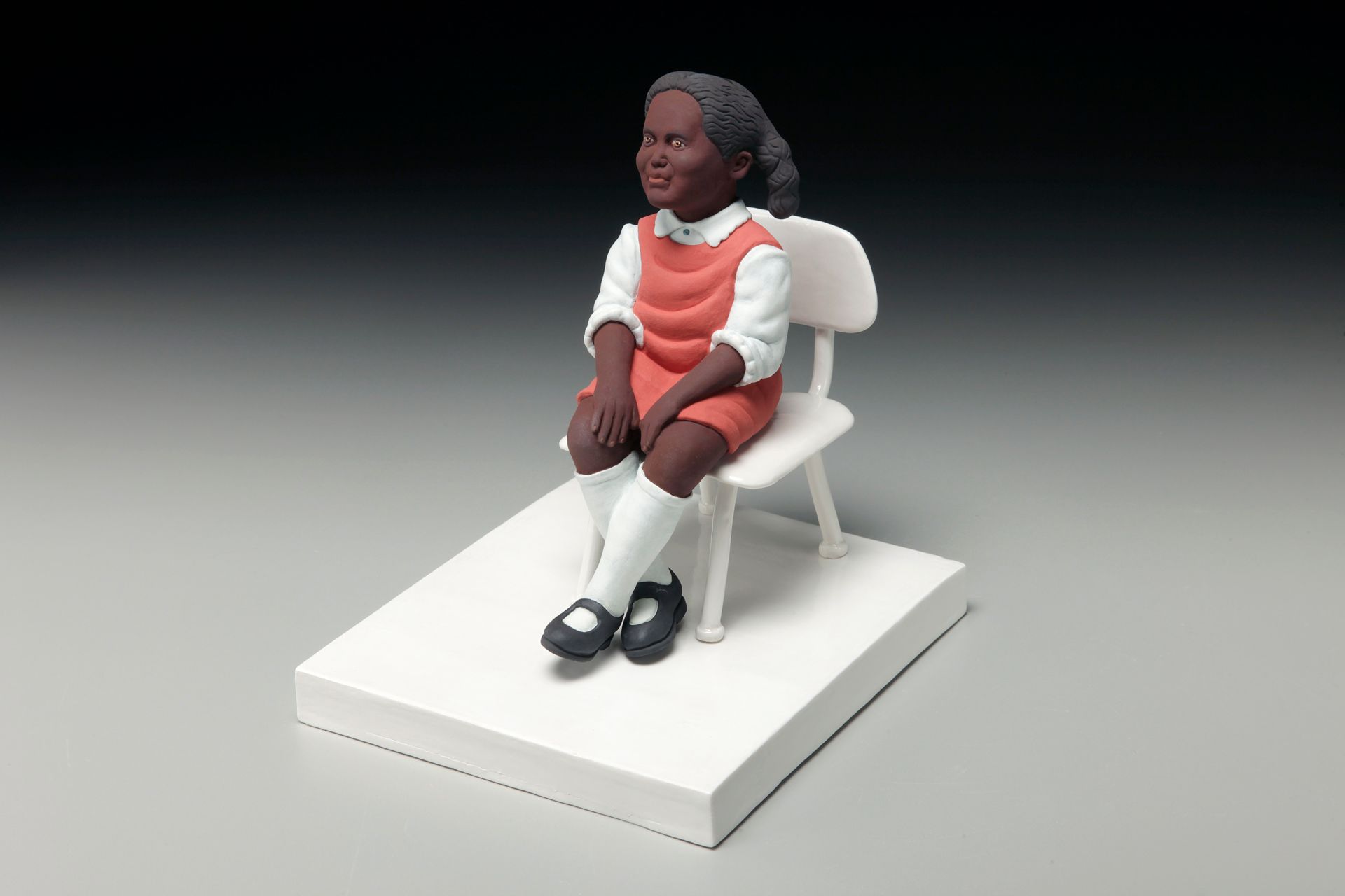 Gone: Gone: Baby, Baby, It's a White World, by Russell Biles created in 2014, hand built porcelain; 8 x 6 x 7"
