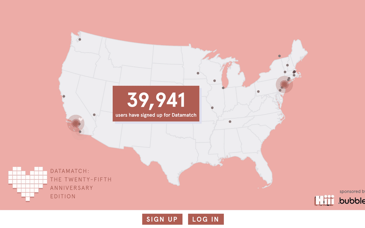 The Datamatch landing page.