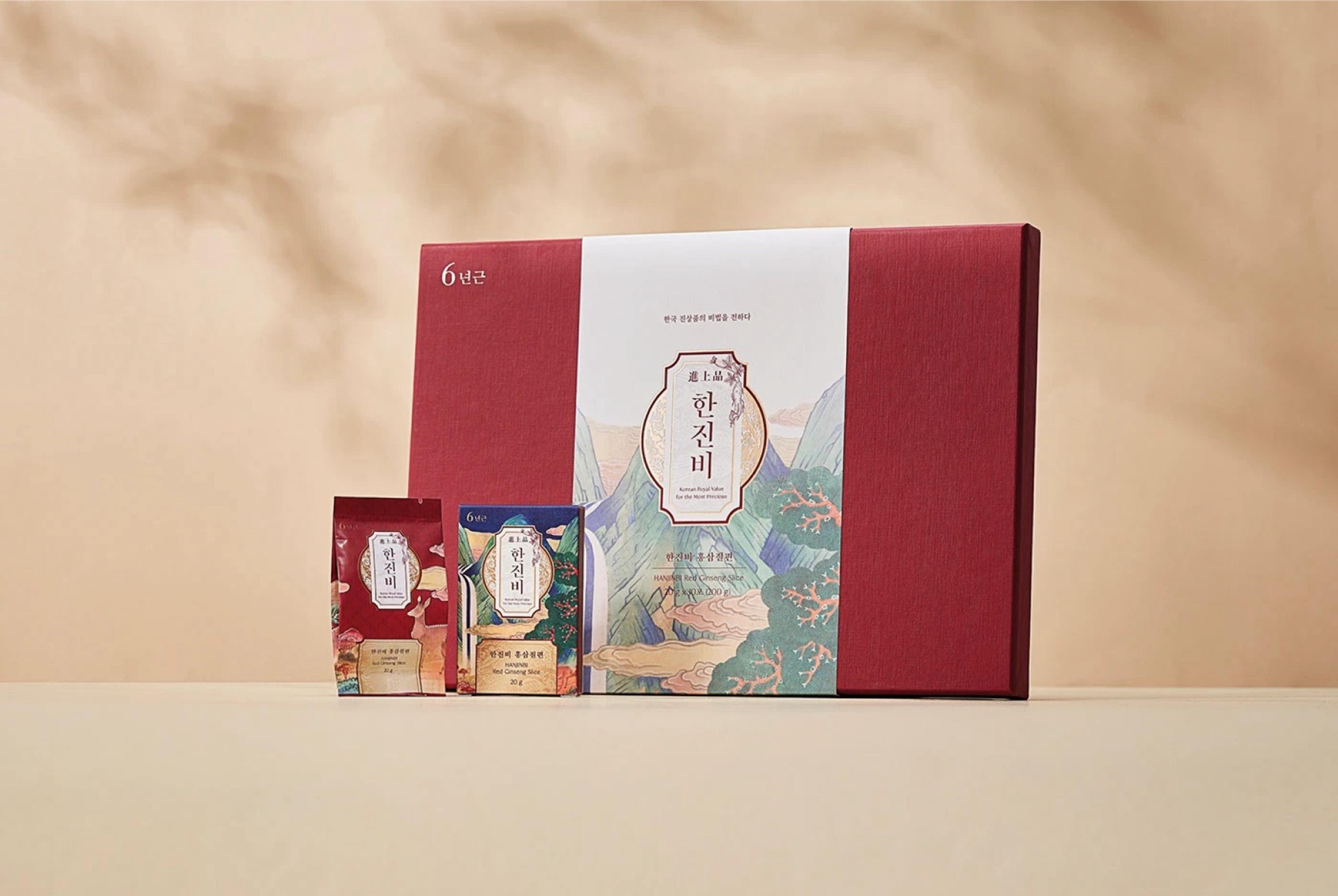 HANJINBI gift box and packs on a warm beige set