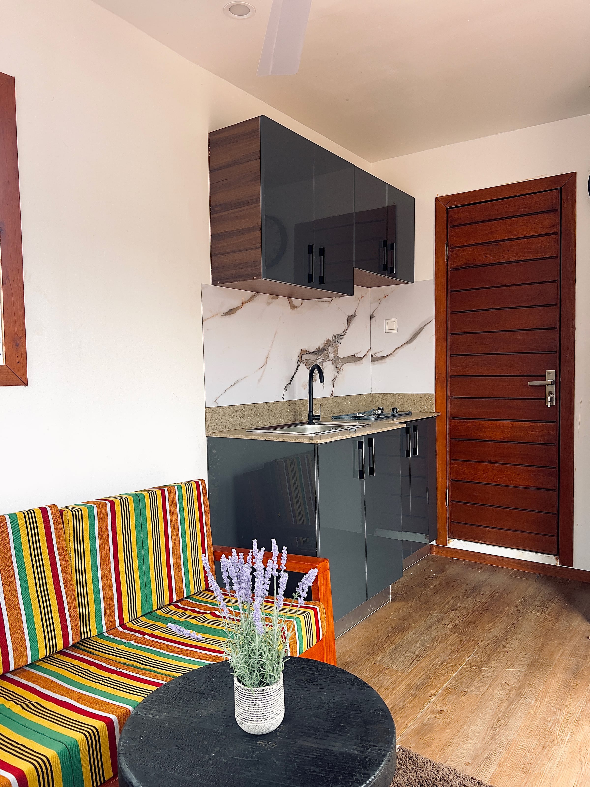 Living space with wood details