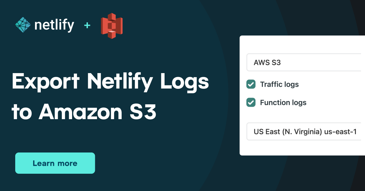 Netlify Log Drains to Amazon S3