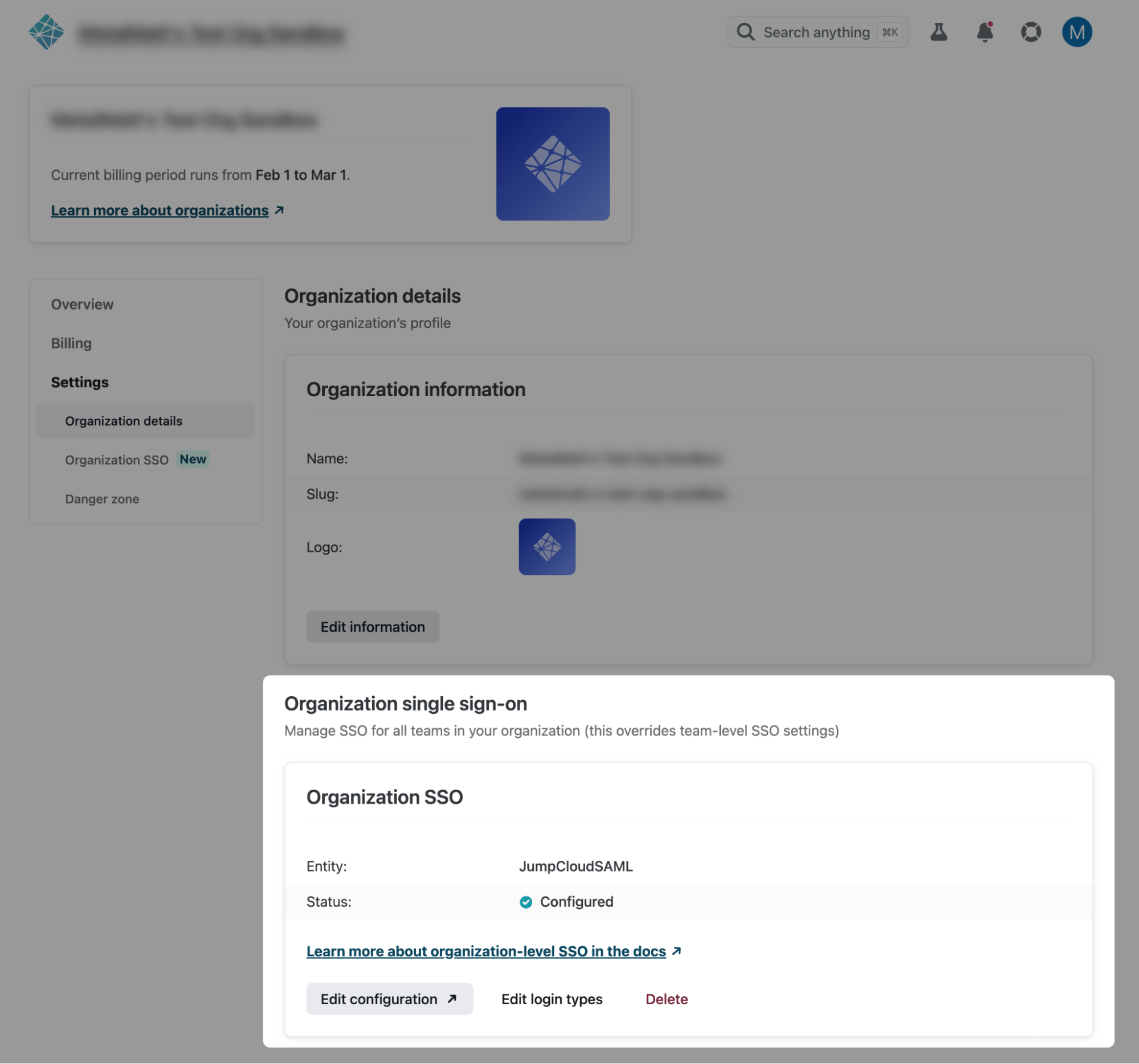 Organization SSO status within Netlify