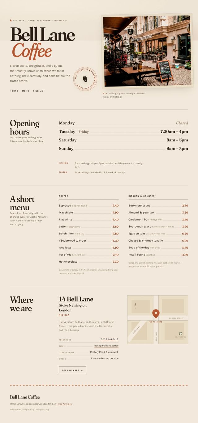 Coffee shop page generated by Claude Opus 5 — generated page