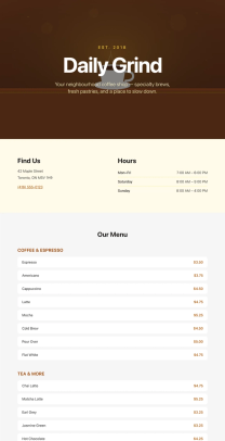 Coffee shop page generated by DeepSeek V4 Pro — left run