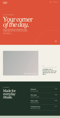 Coffee shop page generated by GPT 5.6 Terra — left run