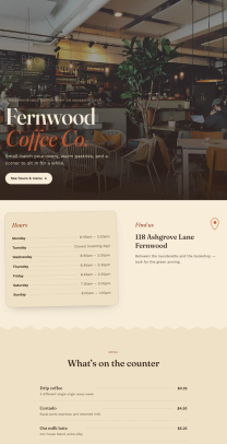 Coffee shop page generated by Claude Sonnet 5 — middle run