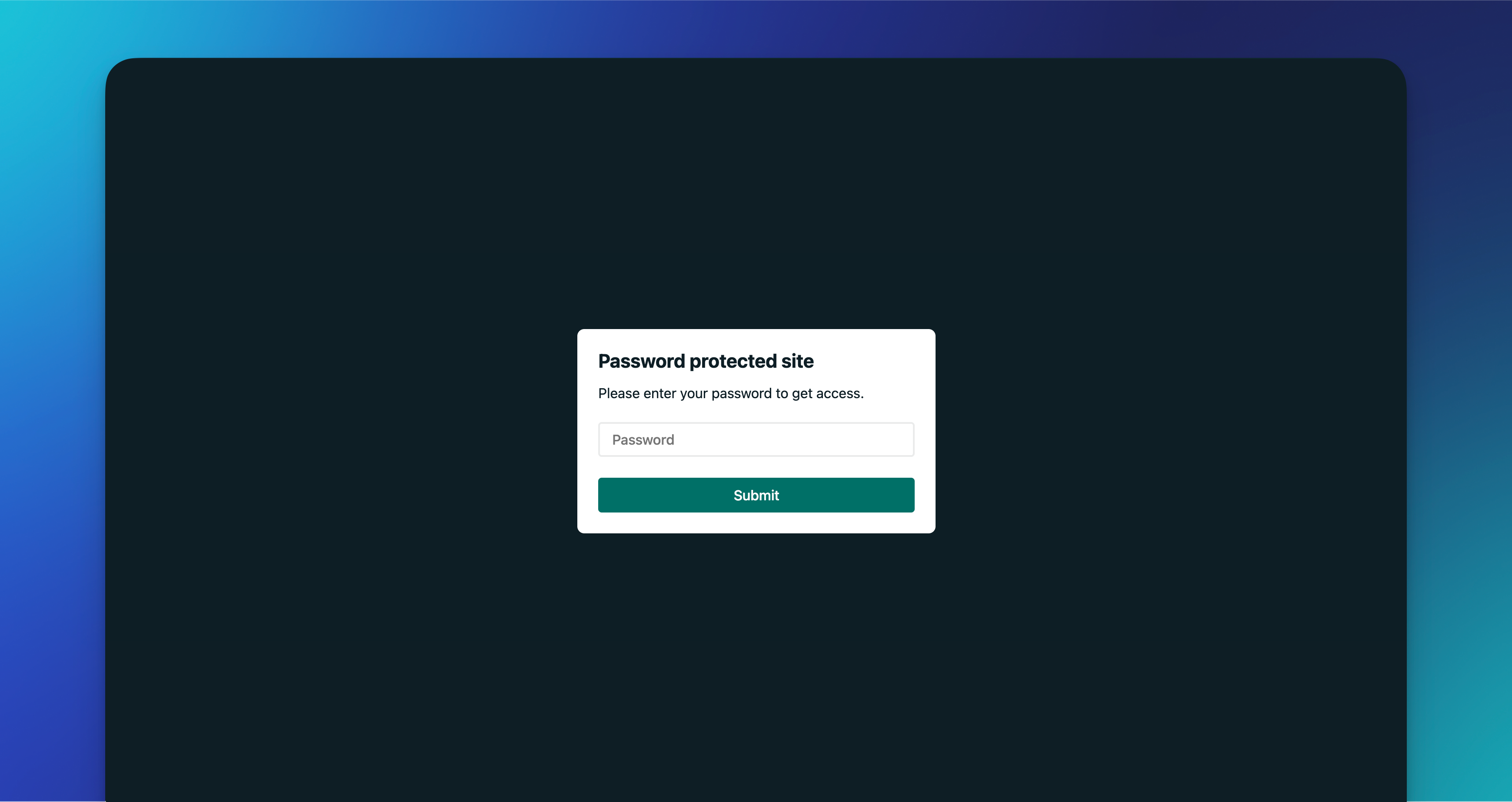 Basic password protection