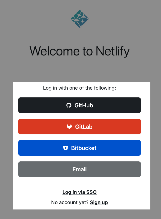 The team and SSO challenge screen on a protected Netlify site