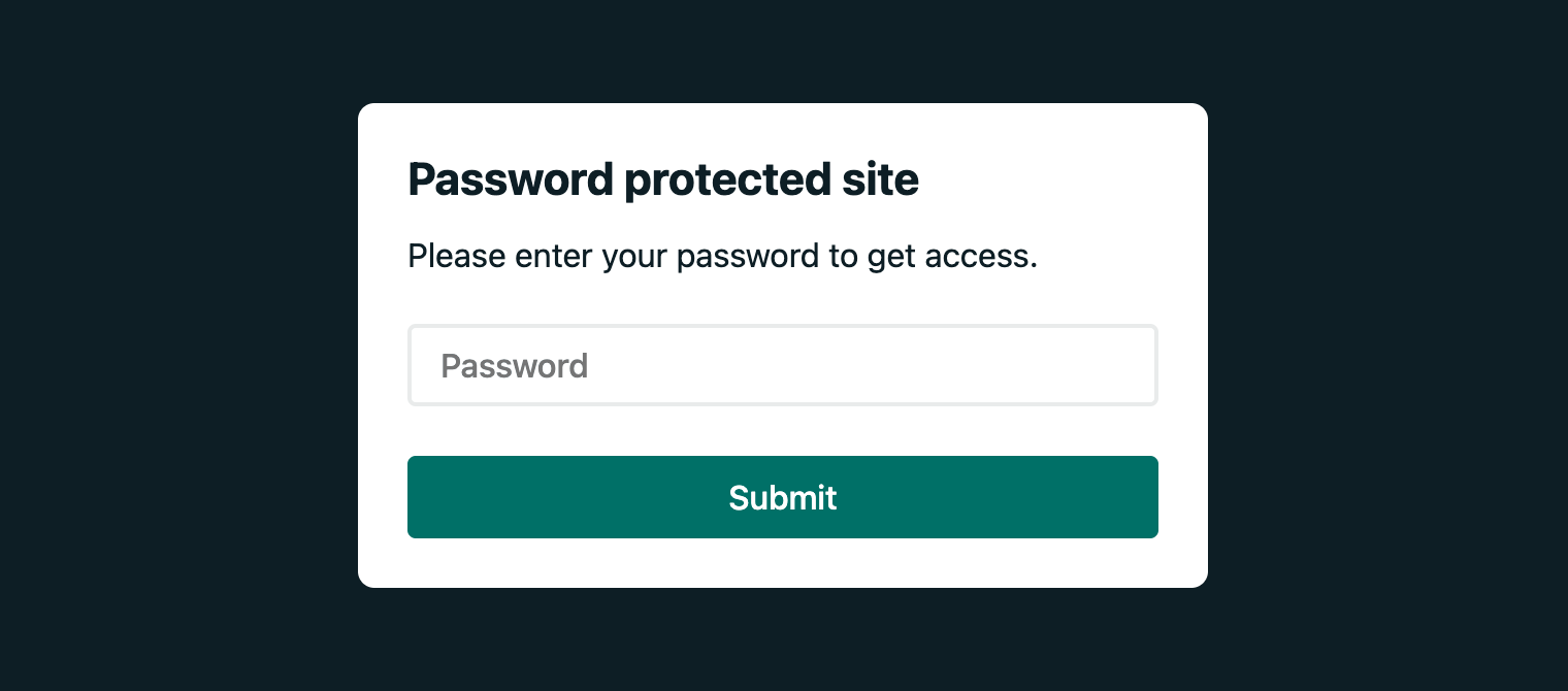 The basic authentication challenge screen on a protected Netlify site