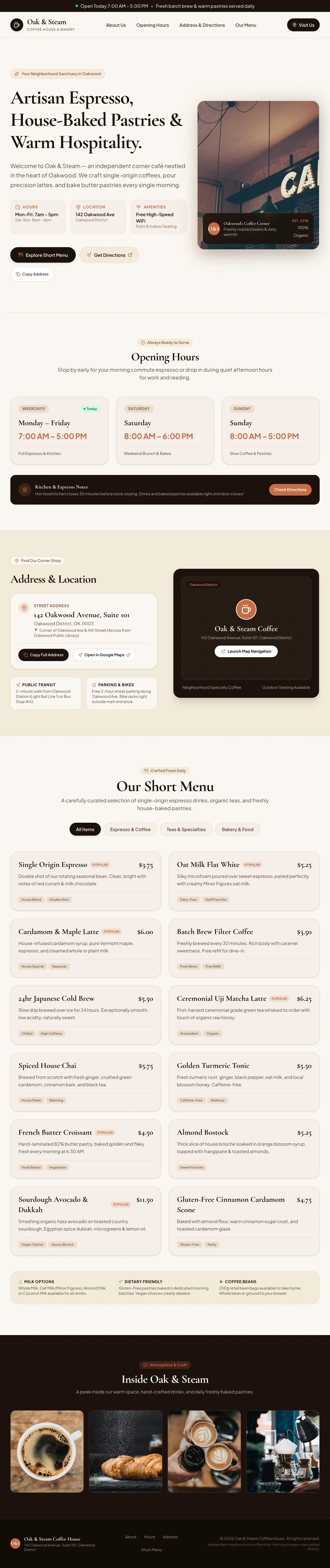 Coffee shop page generated by Gemini 3.6 Flash — left run