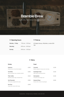 Coffee shop page generated by Kimi K2.7 Code — middle run