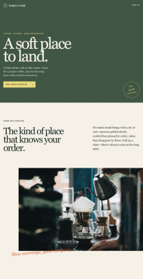 Coffee shop page generated by GPT 5.6 Terra — middle run