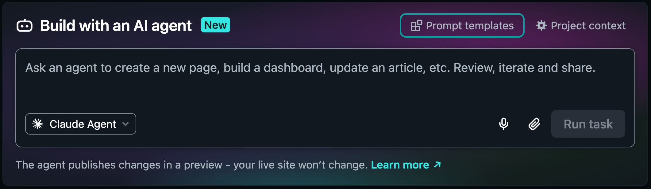 Agent Runners Prompt Box