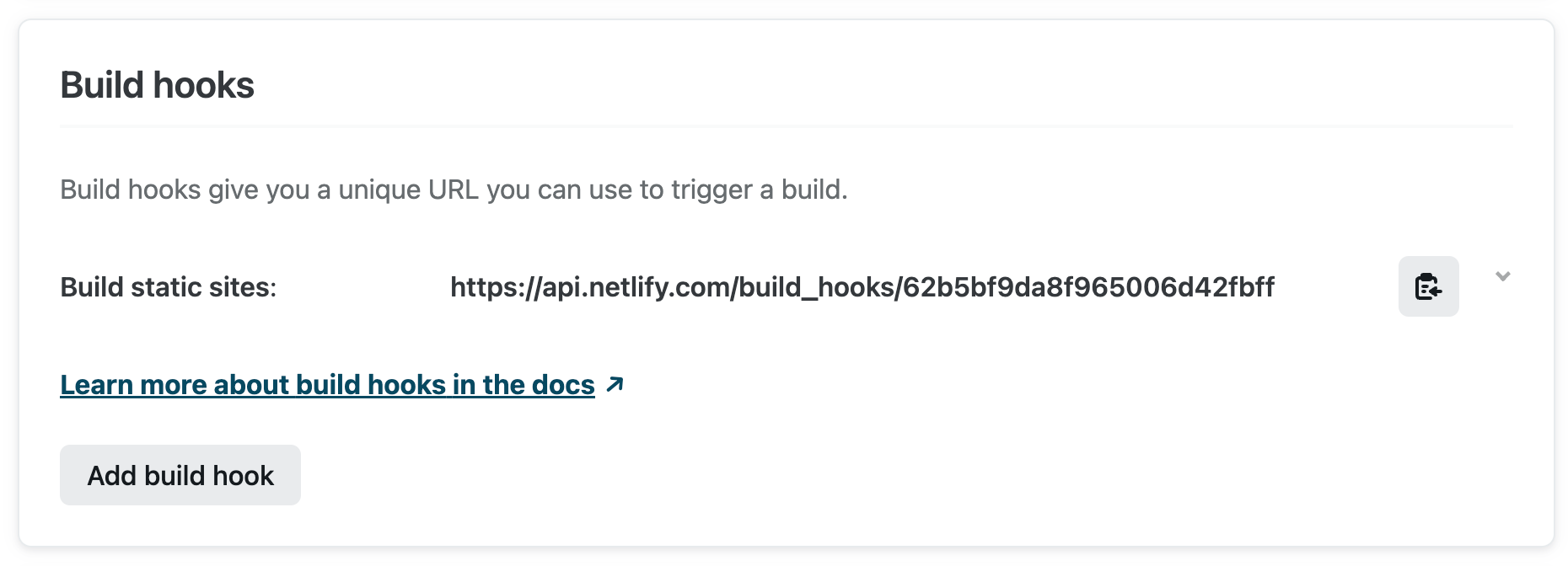 Create Build Hooks to trigger SSG