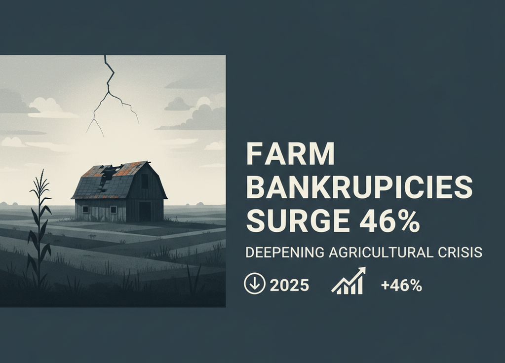 Farm Bankruptcies Surge 46% in 2025: The Deepening U.S. Agricultural Crisis