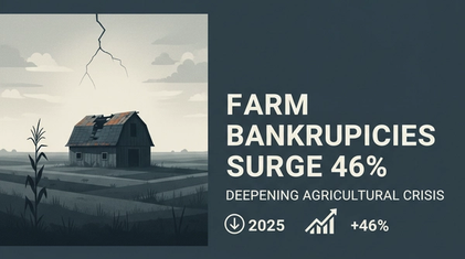 Farm Bankruptcies Surge 46% in 2025: The Deepening U.S. Agricultural Crisis