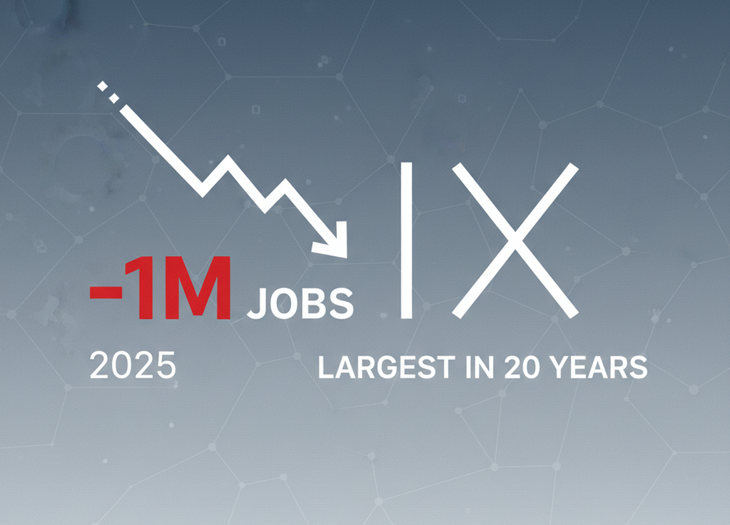 US Job Revisions: 1 Million Jobs Lost in 2025, Largest Decline in 20 Years