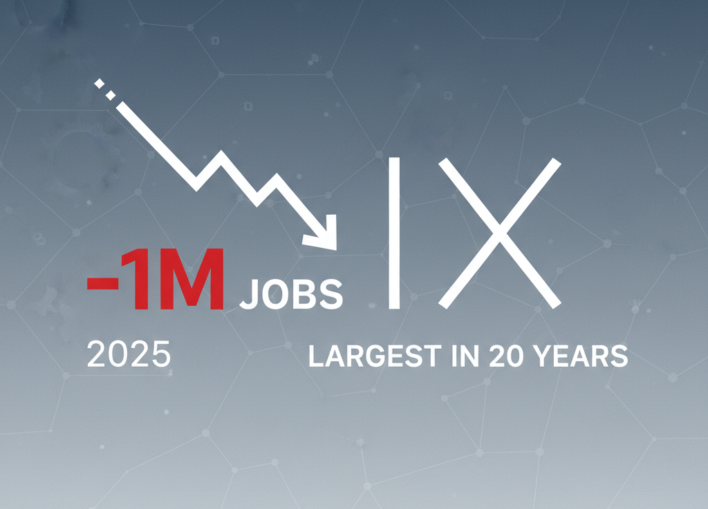 US Job Revisions: 1 Million Jobs Lost in 2025, Largest Decline in 20 Years