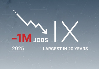 US Job Revisions: 1 Million Jobs Lost in 2025, Largest Decline in 20 Years