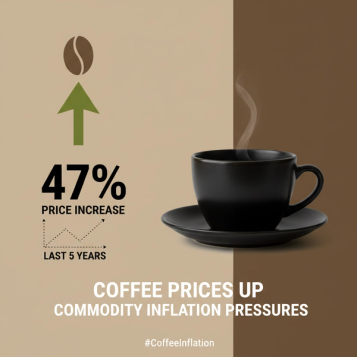 Coffee Prices Up 47% in Five Years: Commodity Inflation Pressures