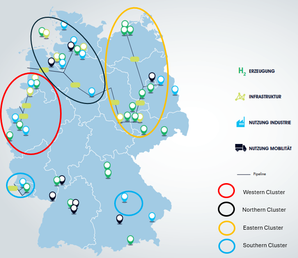 Map of German IPCEI project clusters