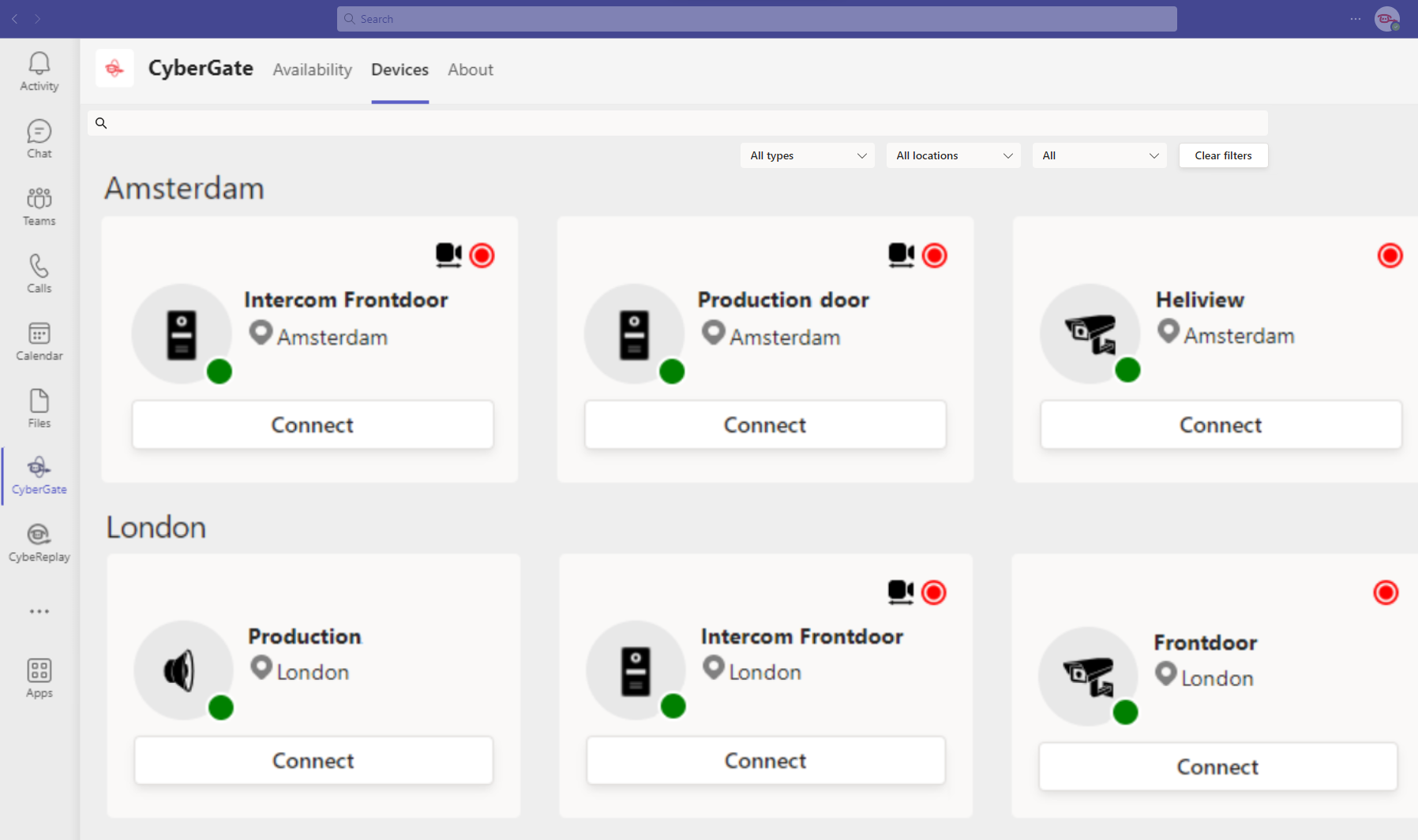Availability supervisor & Devices overview in Teams