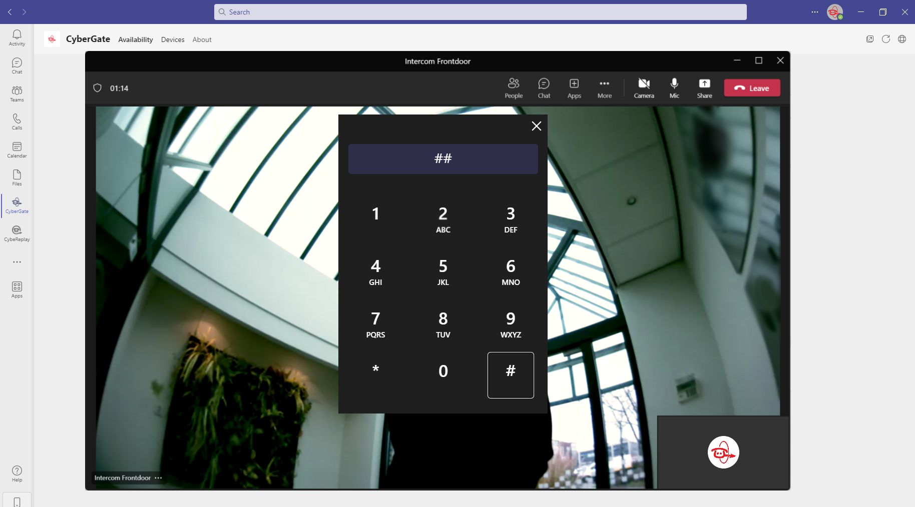 Opening doors via Microsoft Teams