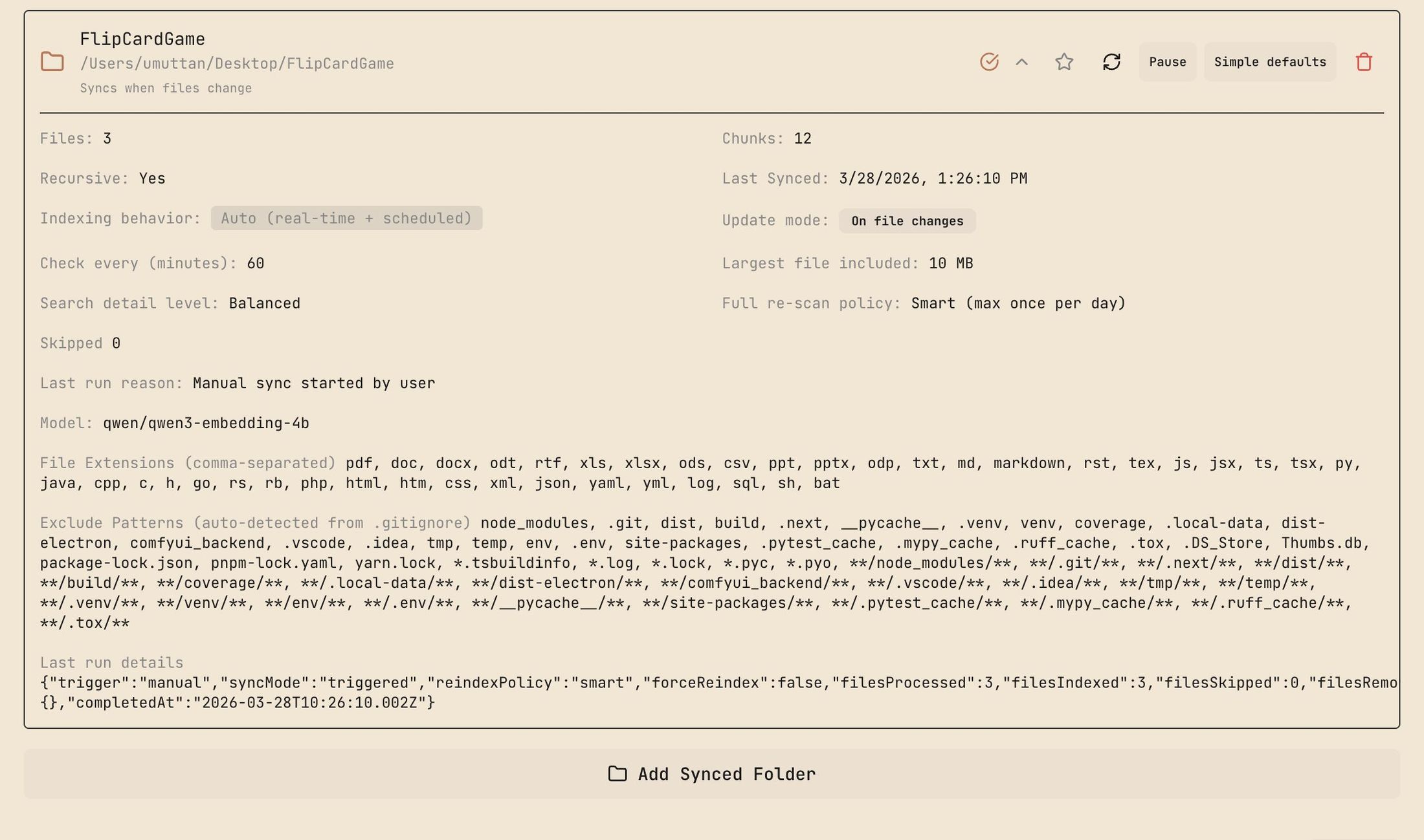 Vector search toggle options