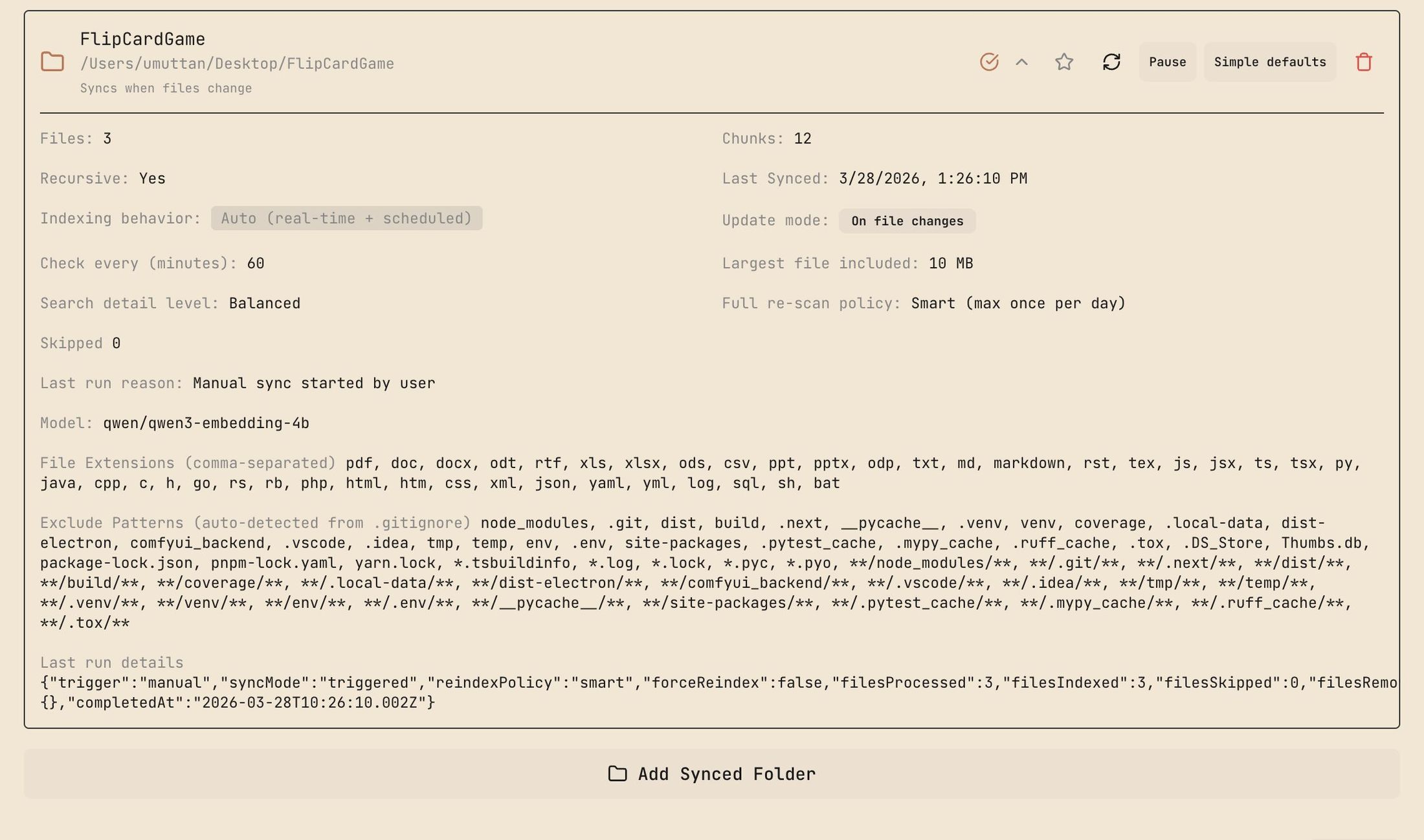 Vector search toggle options