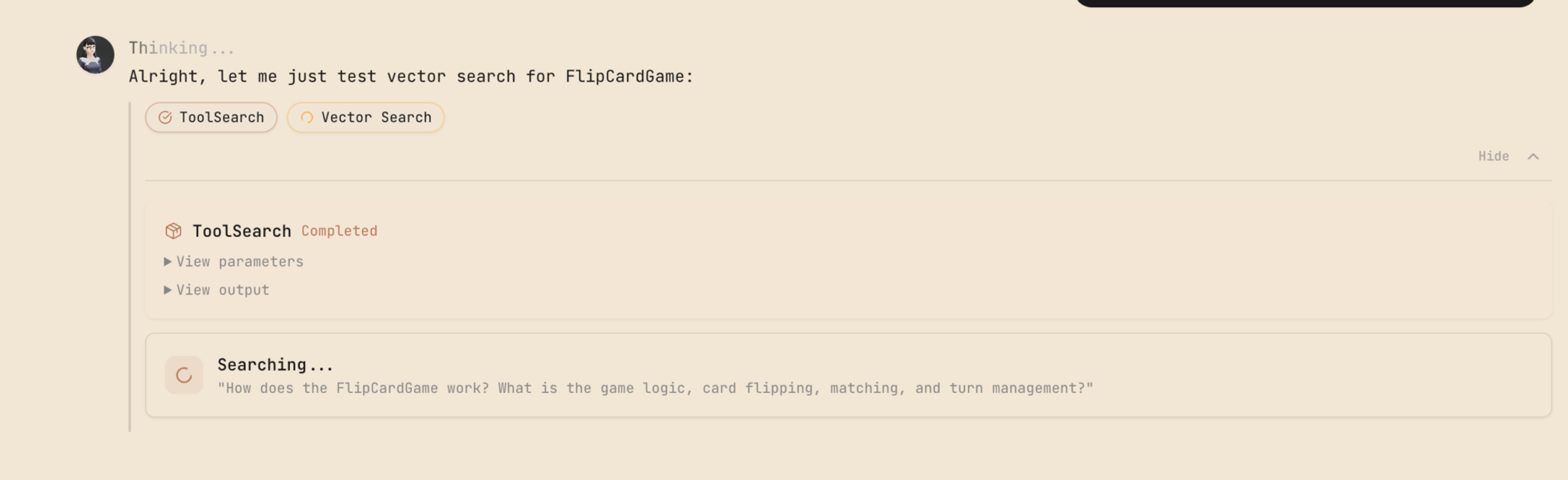 Vector search query in action