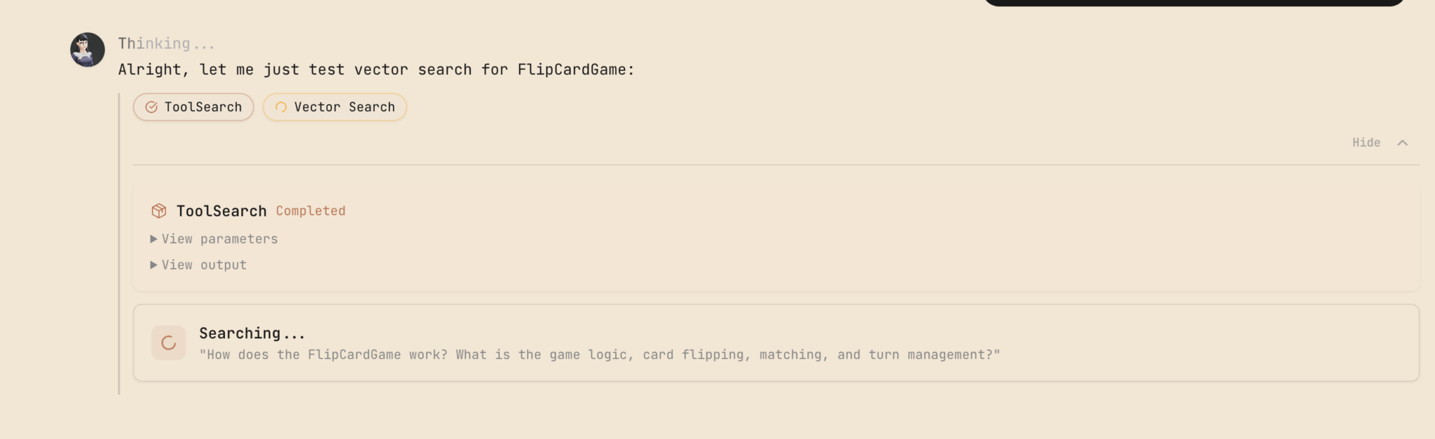Vector search query in action