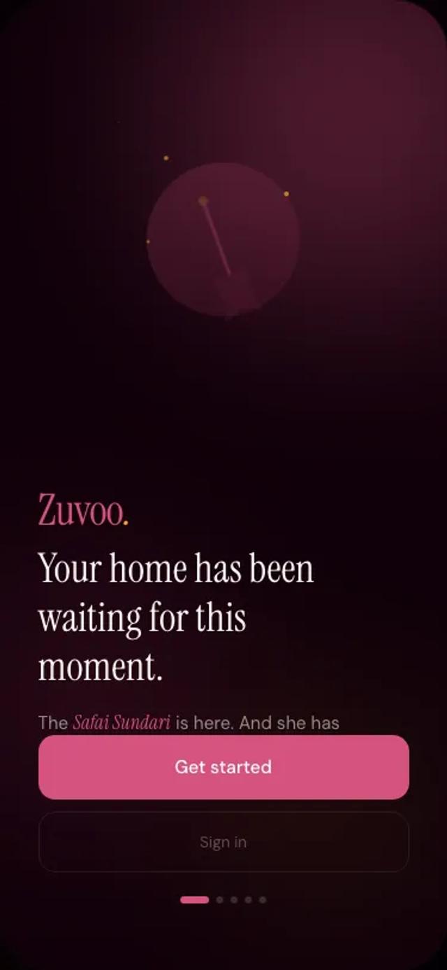 Zuvoo app — splash screen