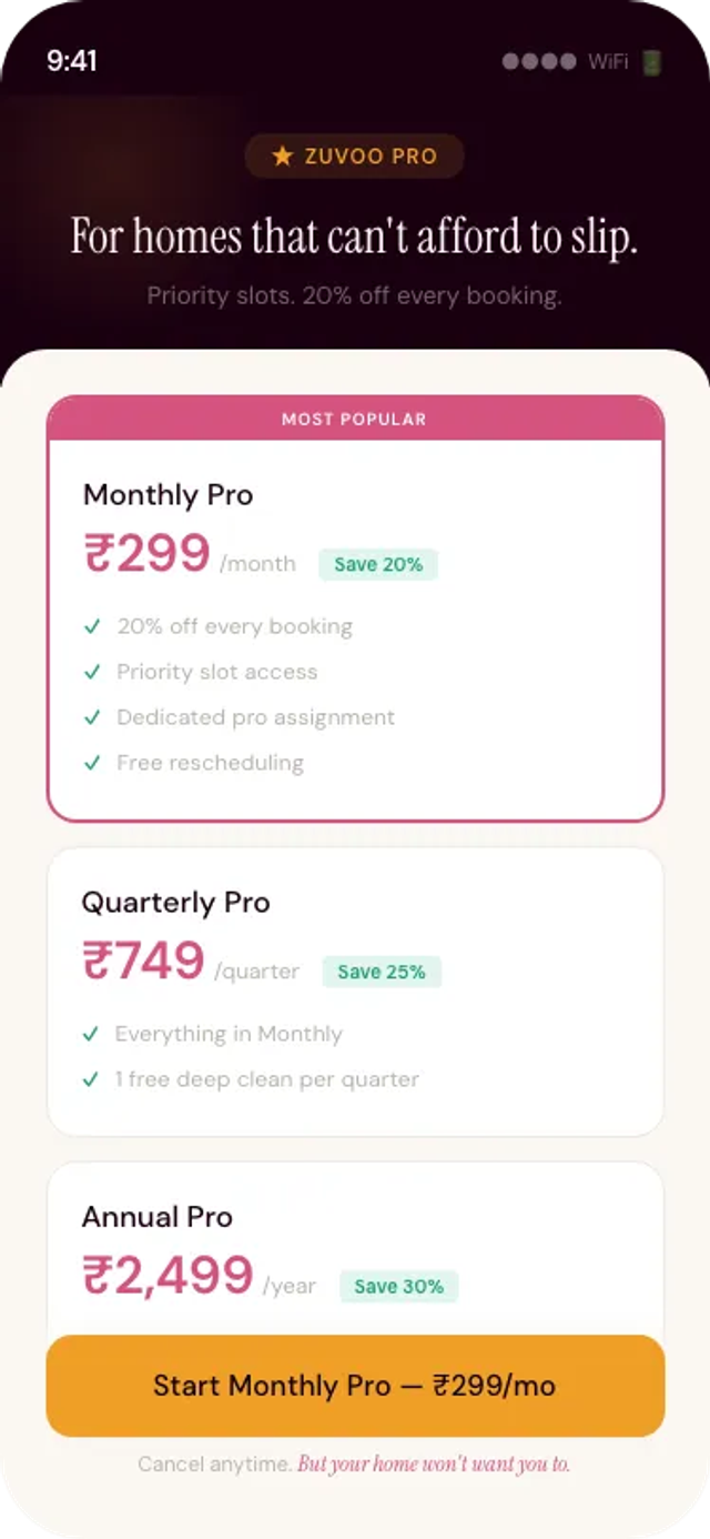 Zuvoo app — Zuvoo Pro subscription tiers